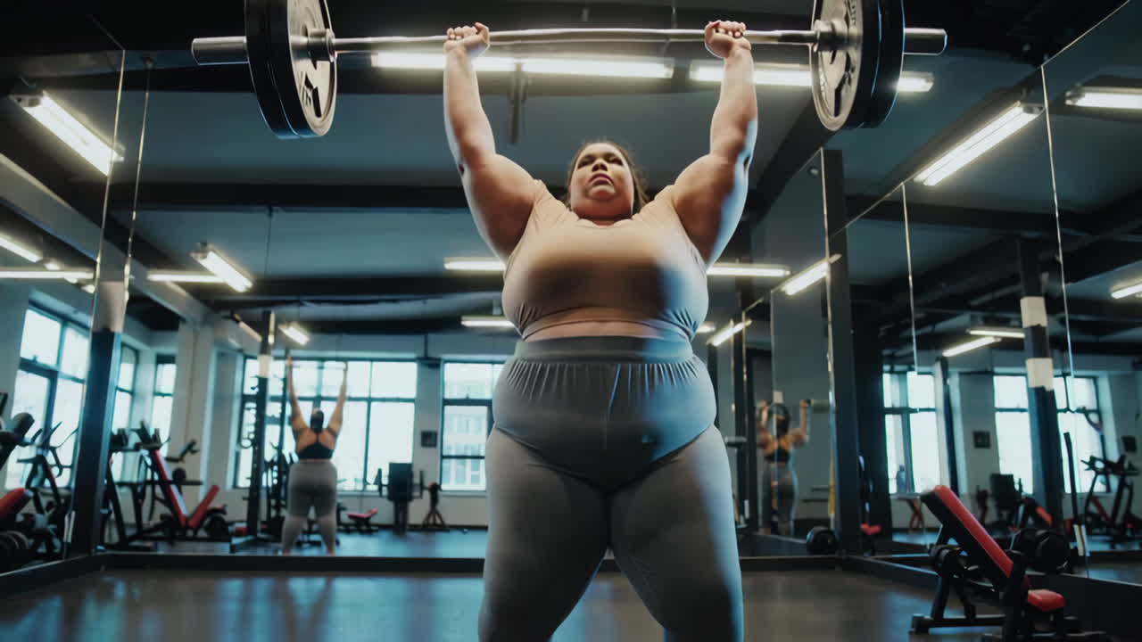 Donna che solleva pesi in palestra