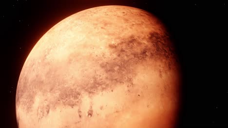 superficie detallada del planeta marte giratorio en movimiento de panorámica lenta