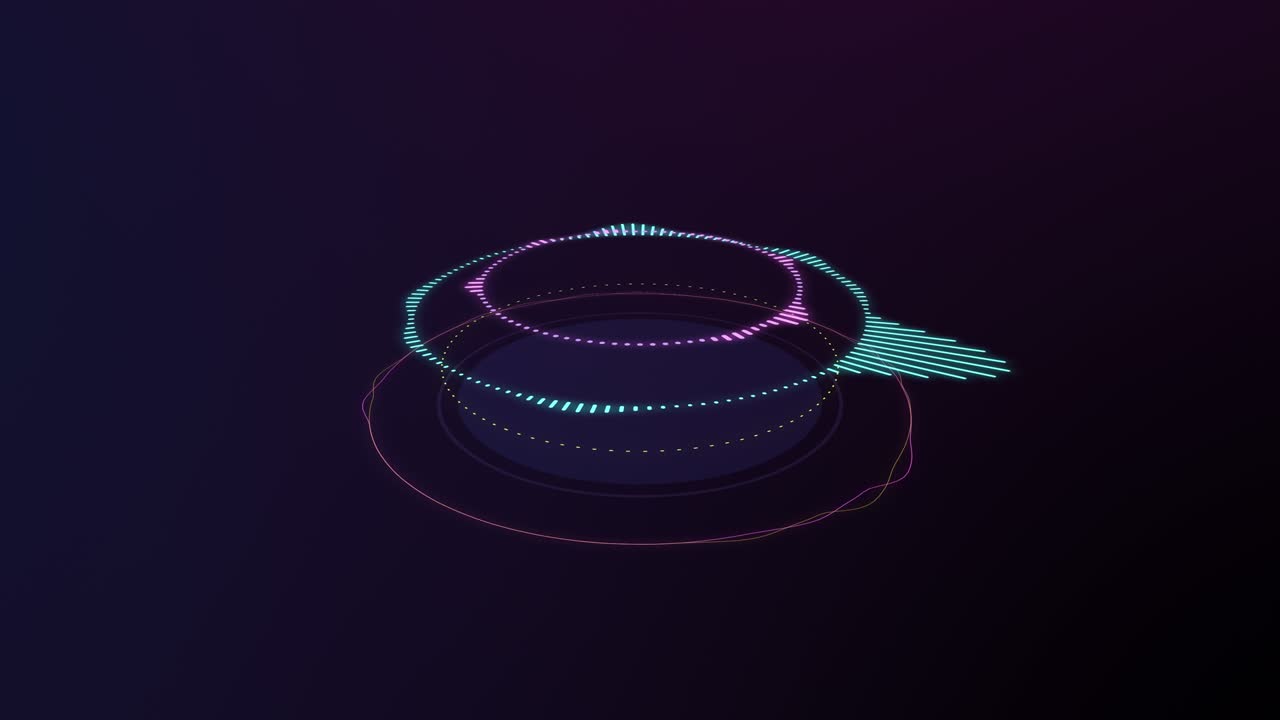Audio waveform equalizer on dark background loop animation. Music or sound levels. abstract motion live wallpaper. gradient spectrum bar graph. Glowing And Pulsing seamless stock 4k footage.