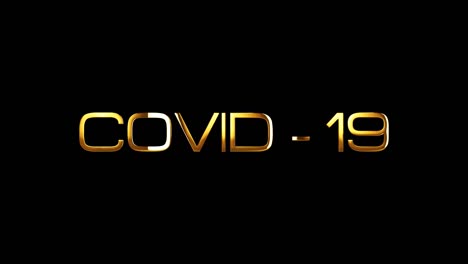 covid-19 juntos luchamos contra el texto dorado con la animación de bucle de brillo de luz dorado. título de ilustración 4k 3d aislado utilizando el canal alfa de quicktime prores 4444 elemento de efecto cada elemento tiene su propio bucle.