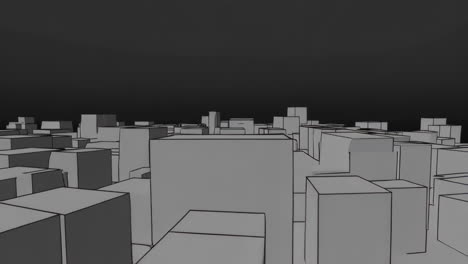 abstract grayscale cityscape of geometric blocks