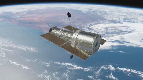 animation depicting the hubble space telescope.