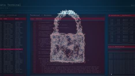 Animación-Del-Procesamiento-De-Datos-Sobre-Candado