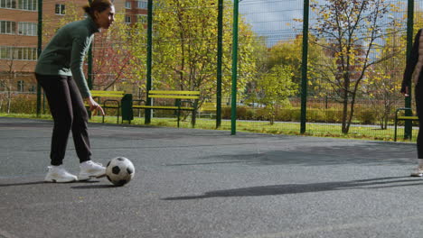 women playing soccer