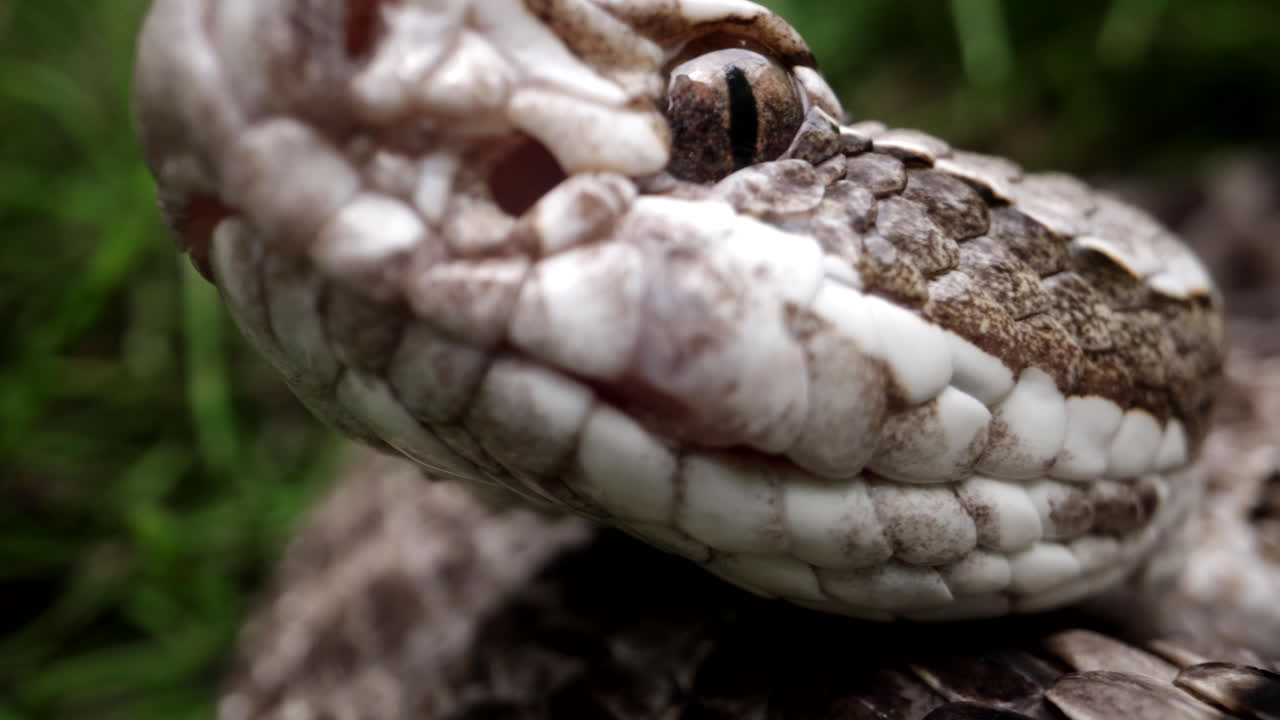 huelga de mordedura de serpiente en cámara lenta serpiente de cascabel massasauga