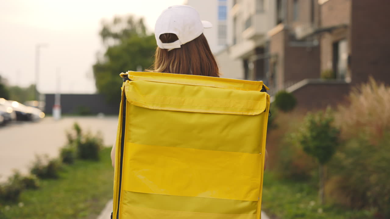 Corriere con zaino giallo