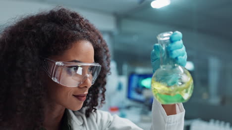 scientist analyzing a chemical solution in a lab