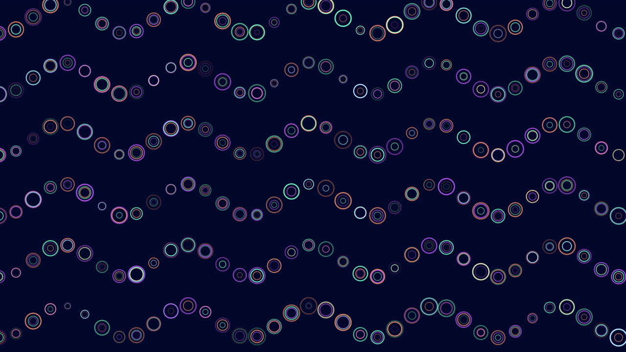 Rainbow rings and dots pattern with neon gradient