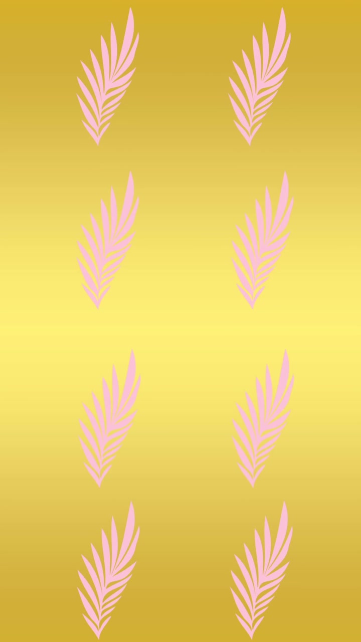 Animation of multiple pink plants over yellow background