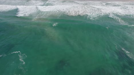 Surfing-Waves-In-Lighthouse-Beach-During-Summer-In-Port-Macquarie,-NSW,-Australia