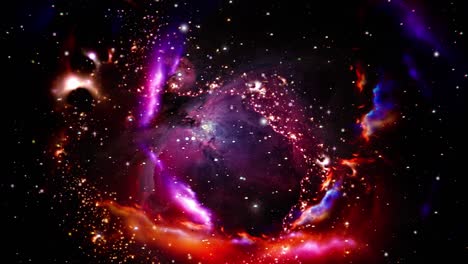 Agujero-Negro-En-Medio-De-Nubes-Nebulosas-En-El-Espacio-Oscuro,-Universo