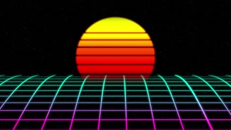 retro futuristic sunset grid background