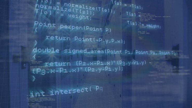 Анимация обработки цифровых данных на компьютерных серверах