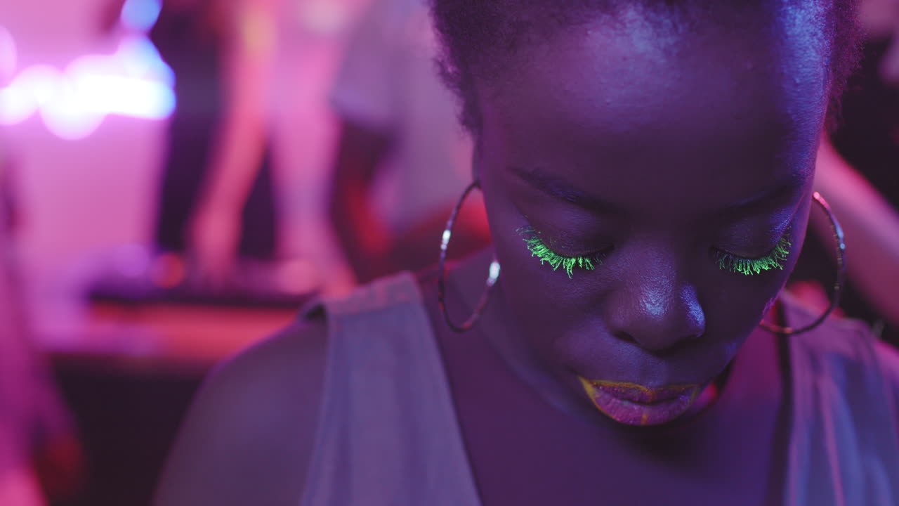 Close Up of Black Woman at Party