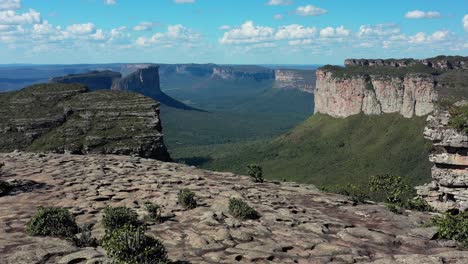 aerial view of chapada diamantina national park, landscape around morro do pai inacio with typical plateaus - landscape panorama of brazil from above, bahia, south america