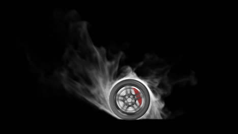 ruedas de automóviles a la deriva con humo