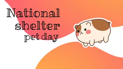 animation of national shelter pet day text over hamster icon