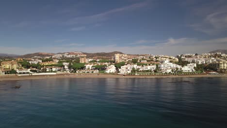 Aerial-view-of-city-coastline-moving-sideways