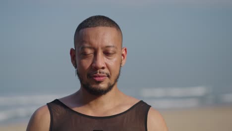 man portrait on beach
