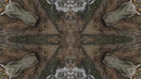 Kaleidoscope-from-Nature-Shots,-Wissahickon-Creek