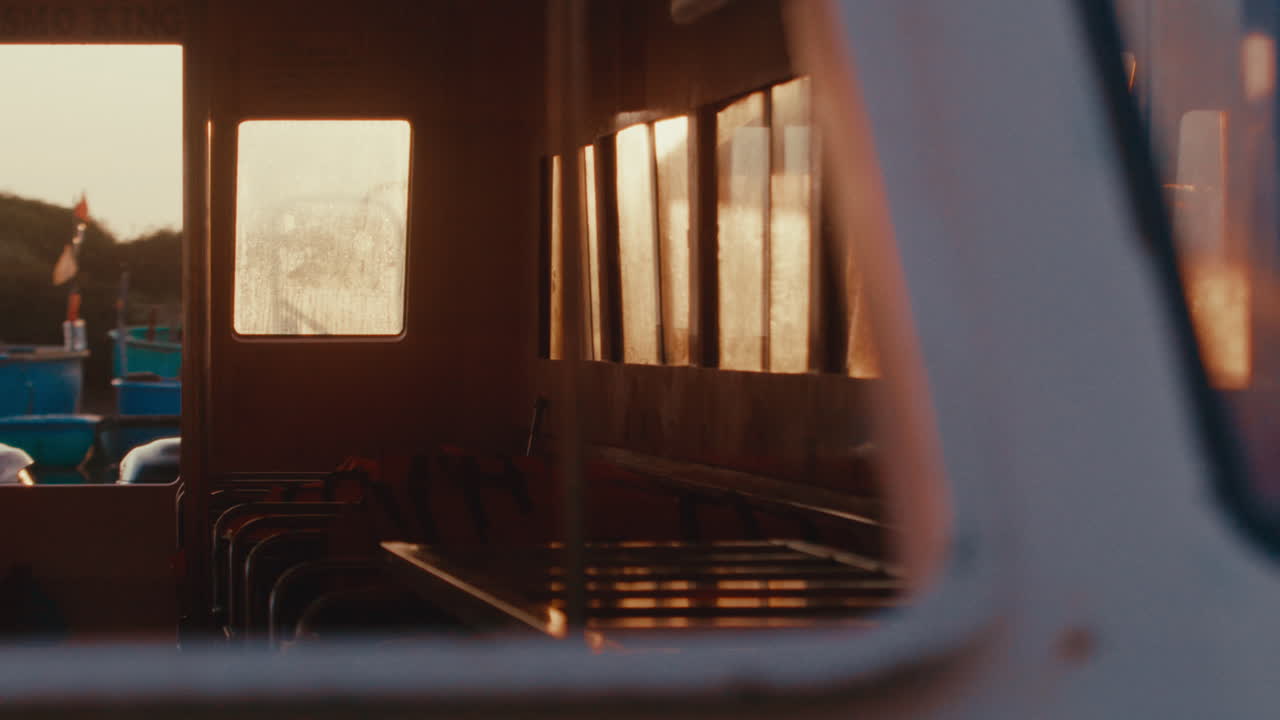 Fishing Boat Cabin at Sunset