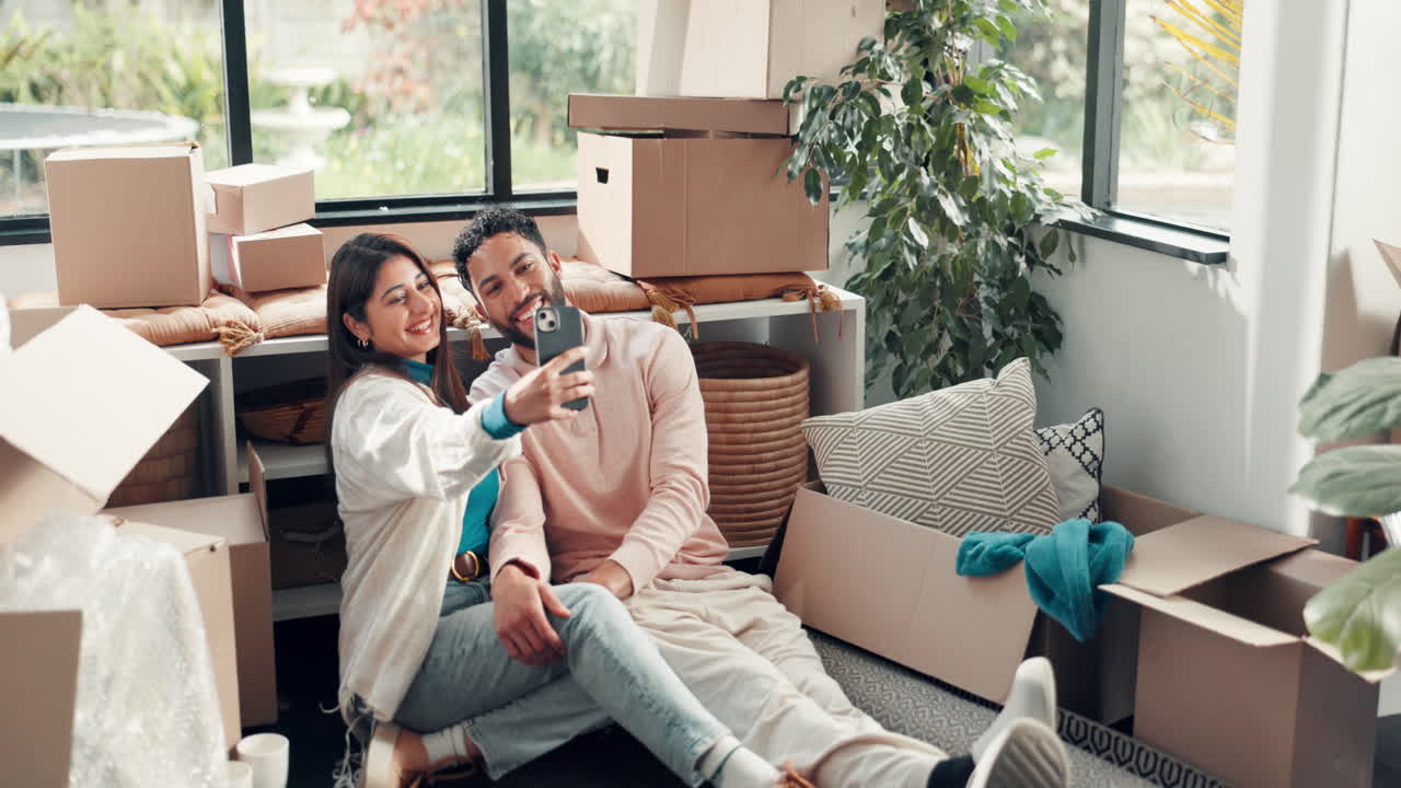 Couple moving into a new home