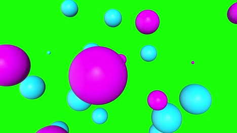 bolas abstractas coloridas flotantes renderización de pantalla verde animación de tecla de croma 3d