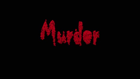 animación de texto muder donde las letras de la palabra rezuman sangre y sangre