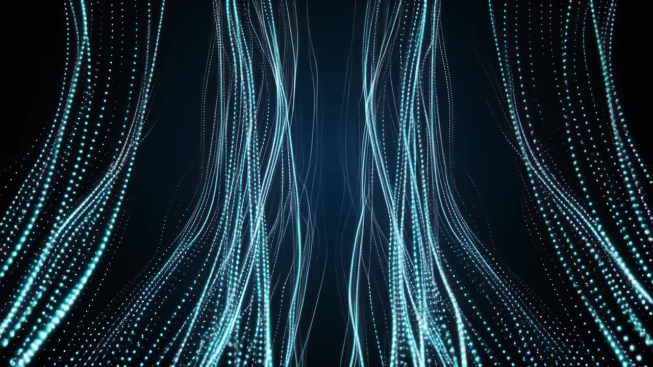 Abstract Background with Glowing Blue Particle Waves
