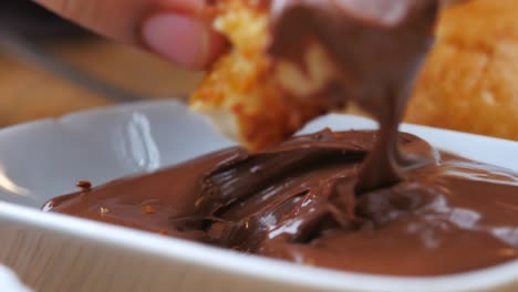 close-up of chocolate hazelnut spread