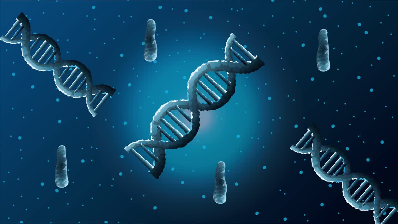 moléculas de adn: cartel de ciencia animado