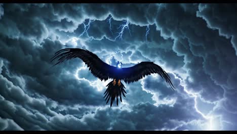 mythical eagle in a stormy sky