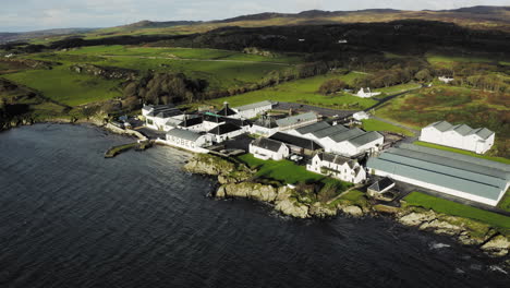 whisky distillery aerial ardbeg from the sea