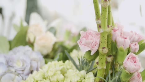 detail shot of roses and other beautiful flowers