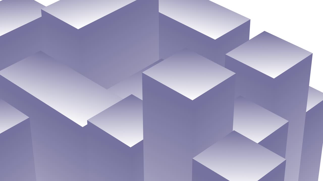 Dynamic Abstract Animation of Purple Geometric Blocks
