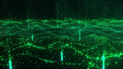 abstract green particle field