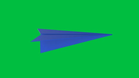 blue paper plane on green screen