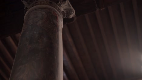 pillar of the weeping apostle inside a church where jesus and his family stayed for a time