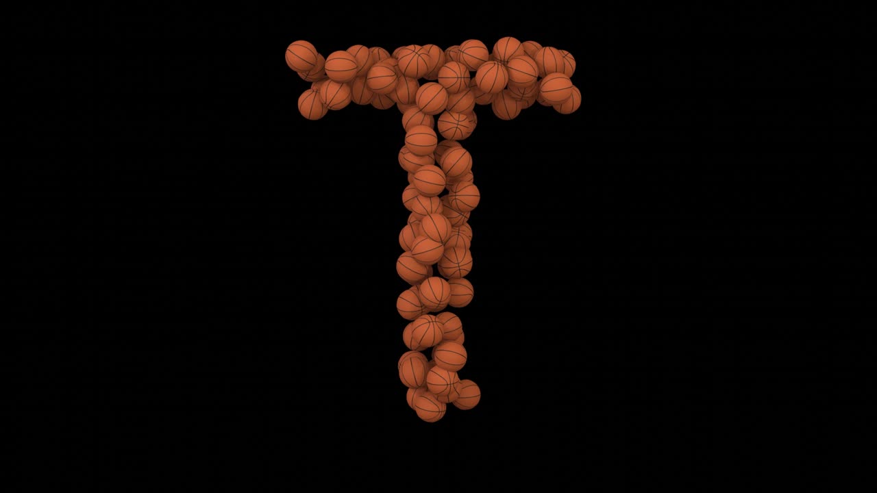 animación de bucle de baloncesto letra t