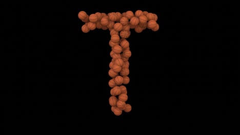 basketball looping animation  letter t