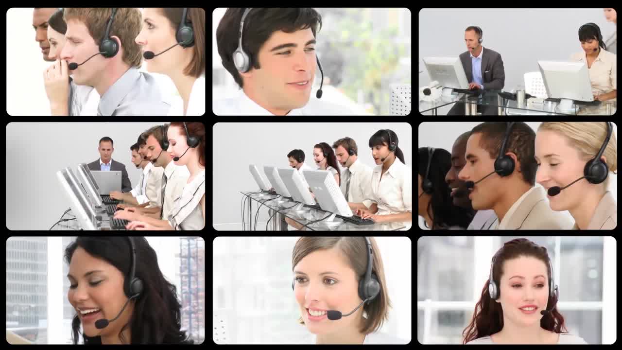 animación de agentes de clientes positivos