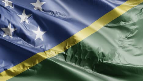 solomon islands flag waving on the wind loop. solomon islands banner swaying on the breeze. full filling background. 10 seconds loop.