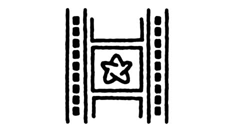 movie star doodle line icon animation