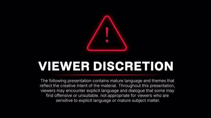 Red Warning Symbol With Viewer Discretion Alert