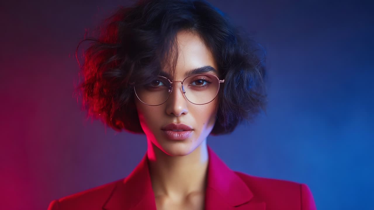Captivating Portrait of a Confident Individual Displaying Unique Style and Vibrant Colors in a Stunning Visual Composition