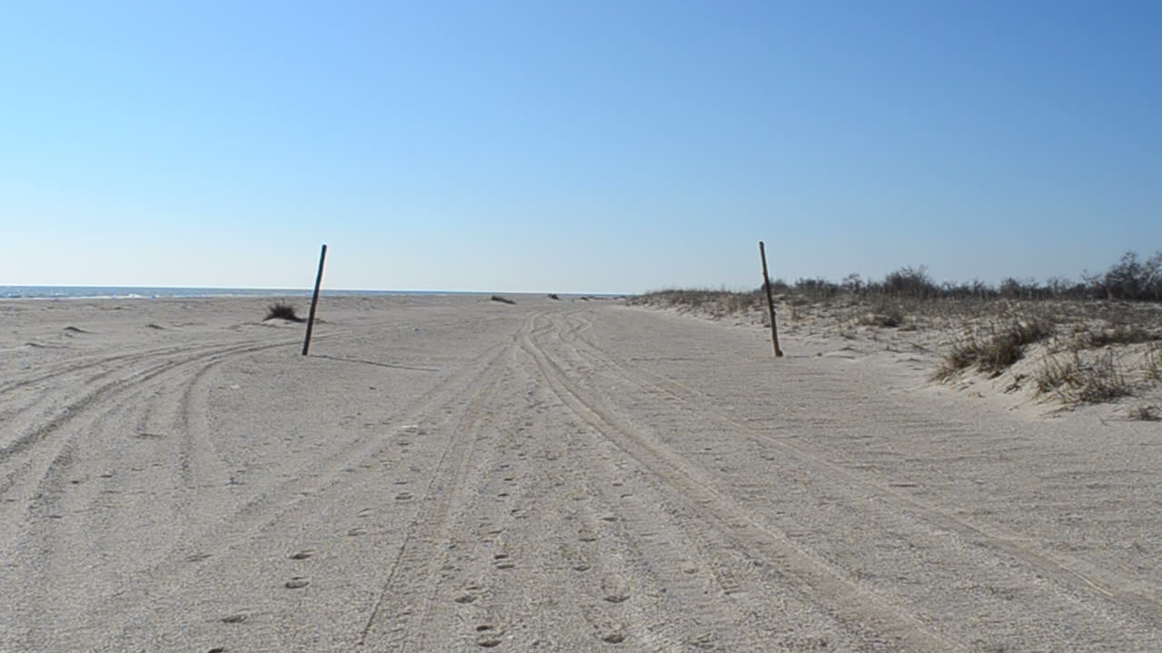 Mye sand og himmel. Strand og sand.