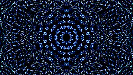 onda de luz puntos abstractos conjunto de color azul caleidoscopio fondo negro