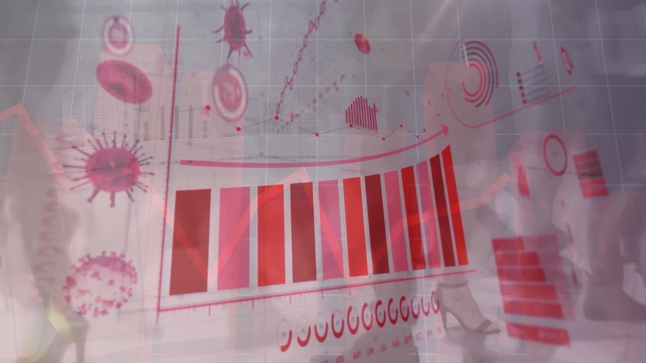 interfaz digital de coronavirus contra las personas que caminan