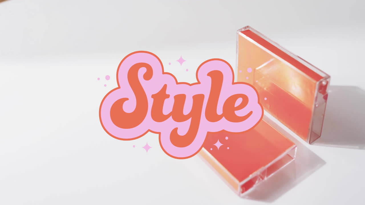 바탕에 테이프 위에 스타일 텍스트의 애니메이션