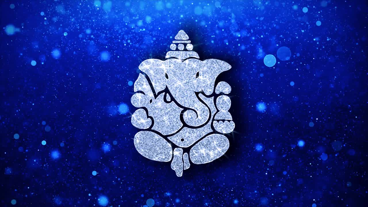 Ganesha Icon with Glitter Effect